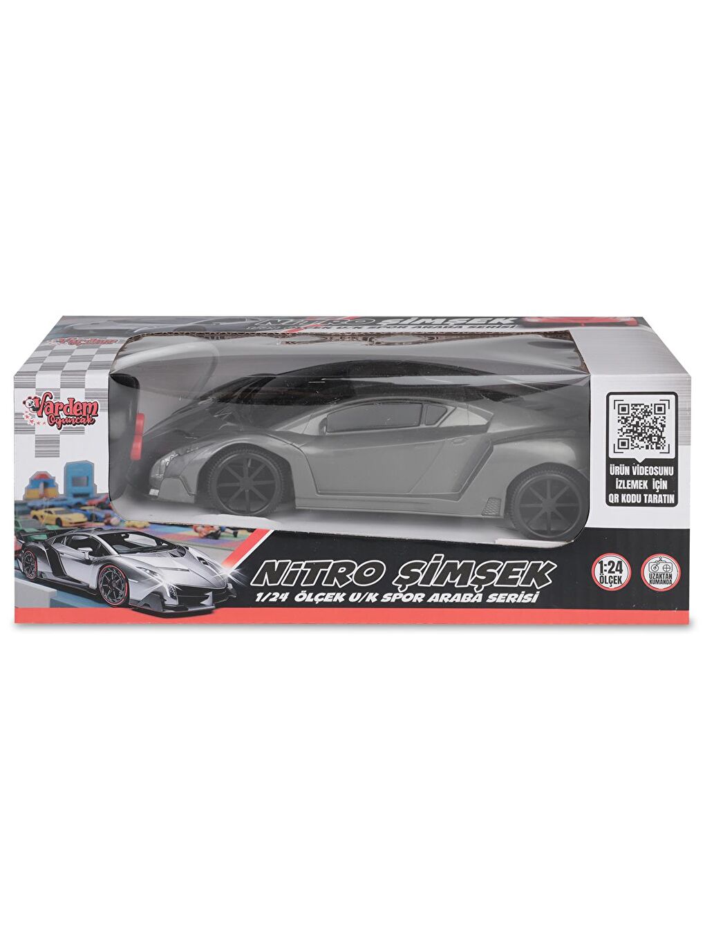 Uzaktan Kumandalı İleri-Geri Fonksiyon Spor Pilli Araba - Gri-4