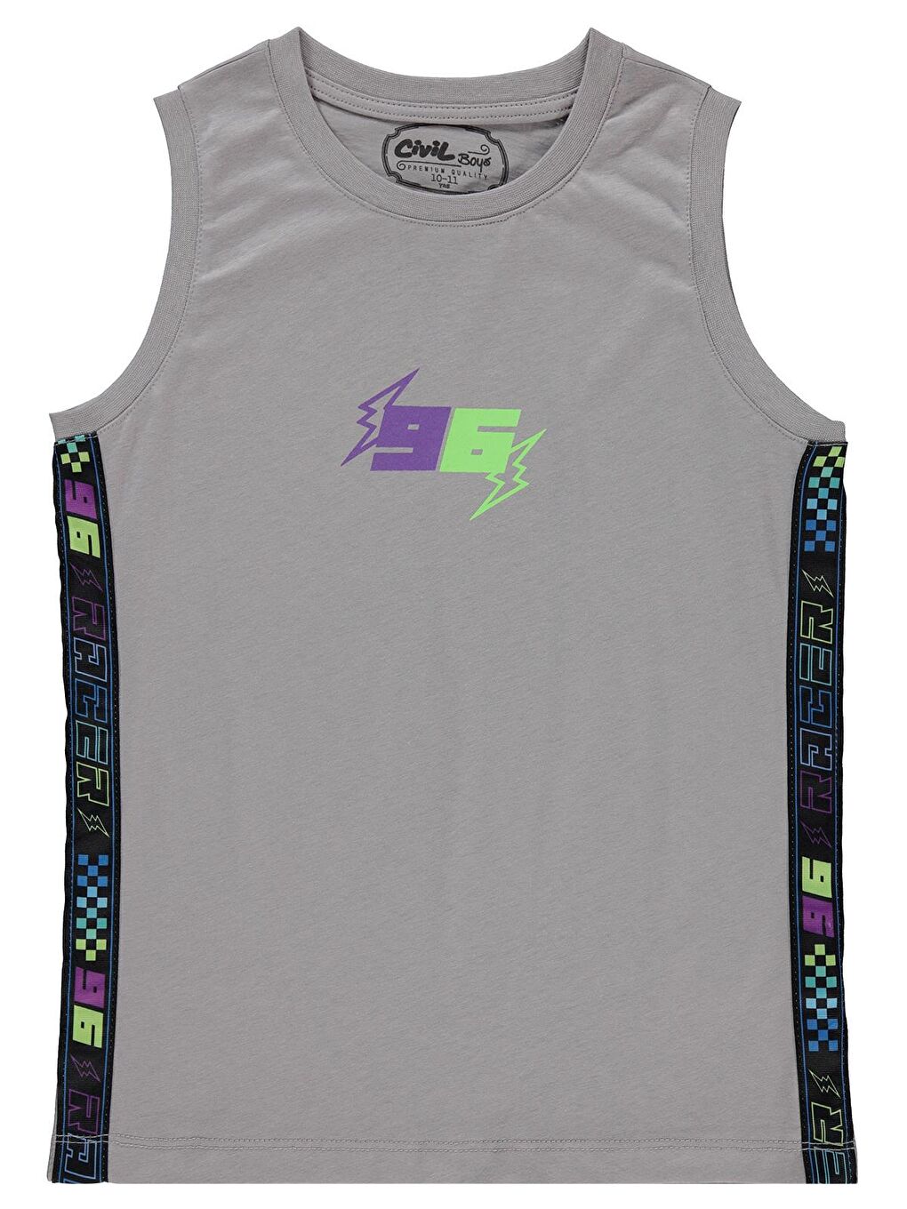 Boys Erkek Çocuk Tişört 10-13 Yaş Gri