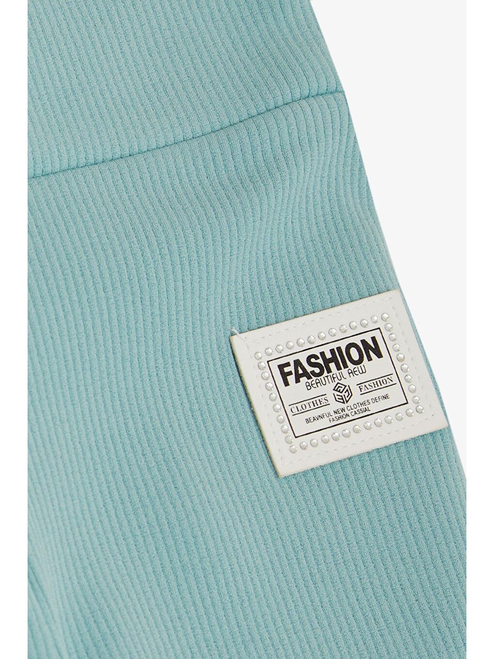 Turkuaz Kız Çocuk Tayt Fashion Armalı Taşlı Su Yeşili (8-14 Yaş)-2