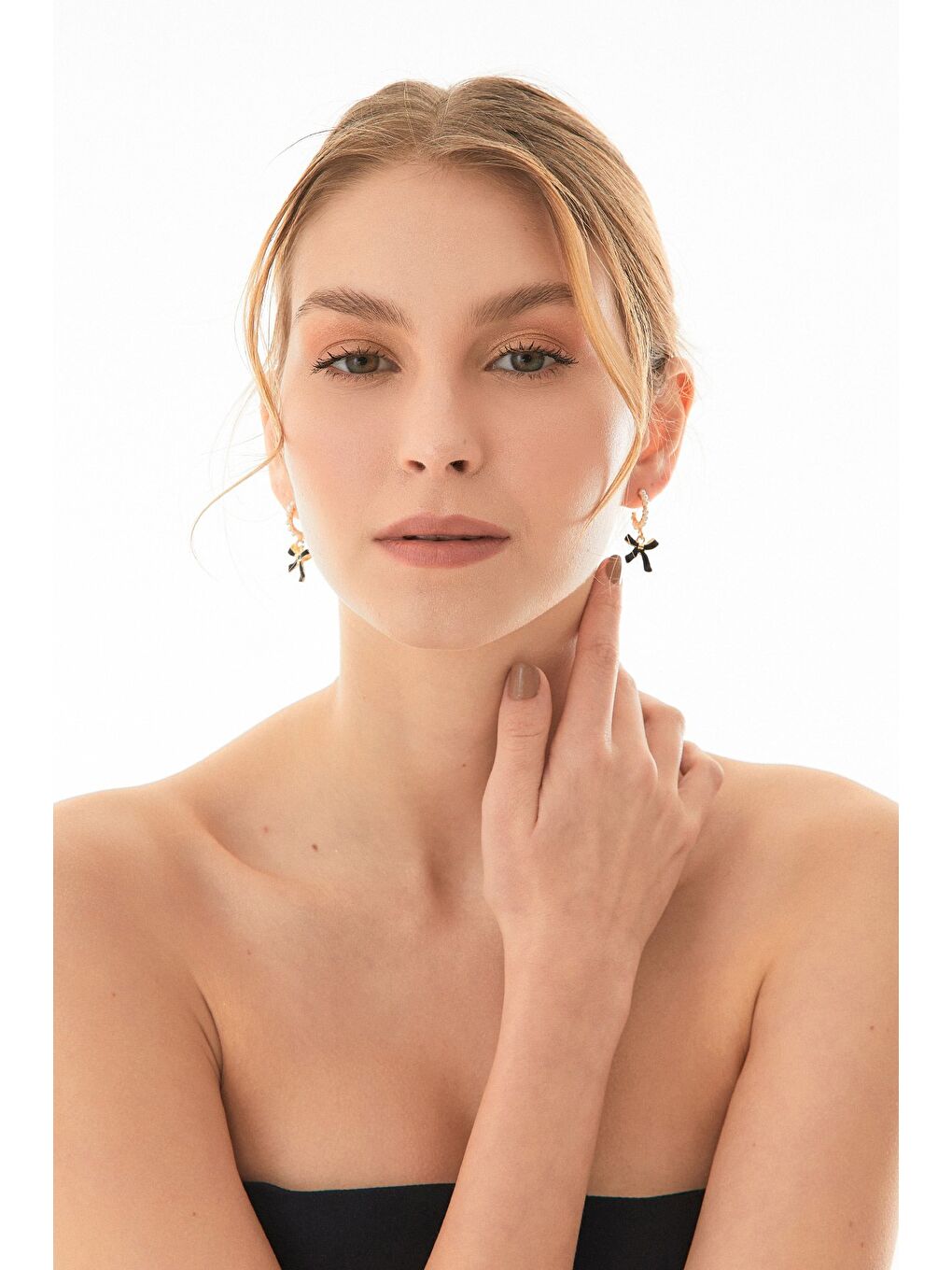 Sarı Kurdeleli Boncuklu Küpe-3