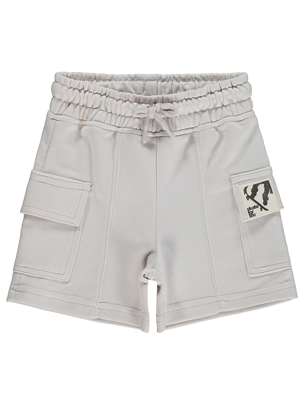 Gri Boys Basic Kargo Cepli 2-5 Yaş Kapri - Koyu Taş Rengi