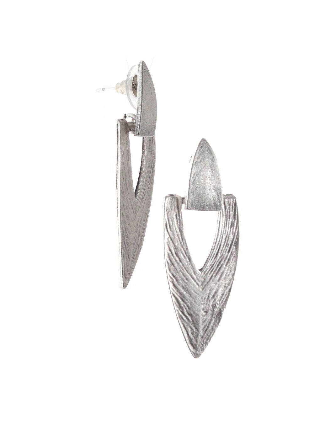 Gri KADIN ANTİK GÜMÜŞ KAPLAMA DAMLA KÜPE-1