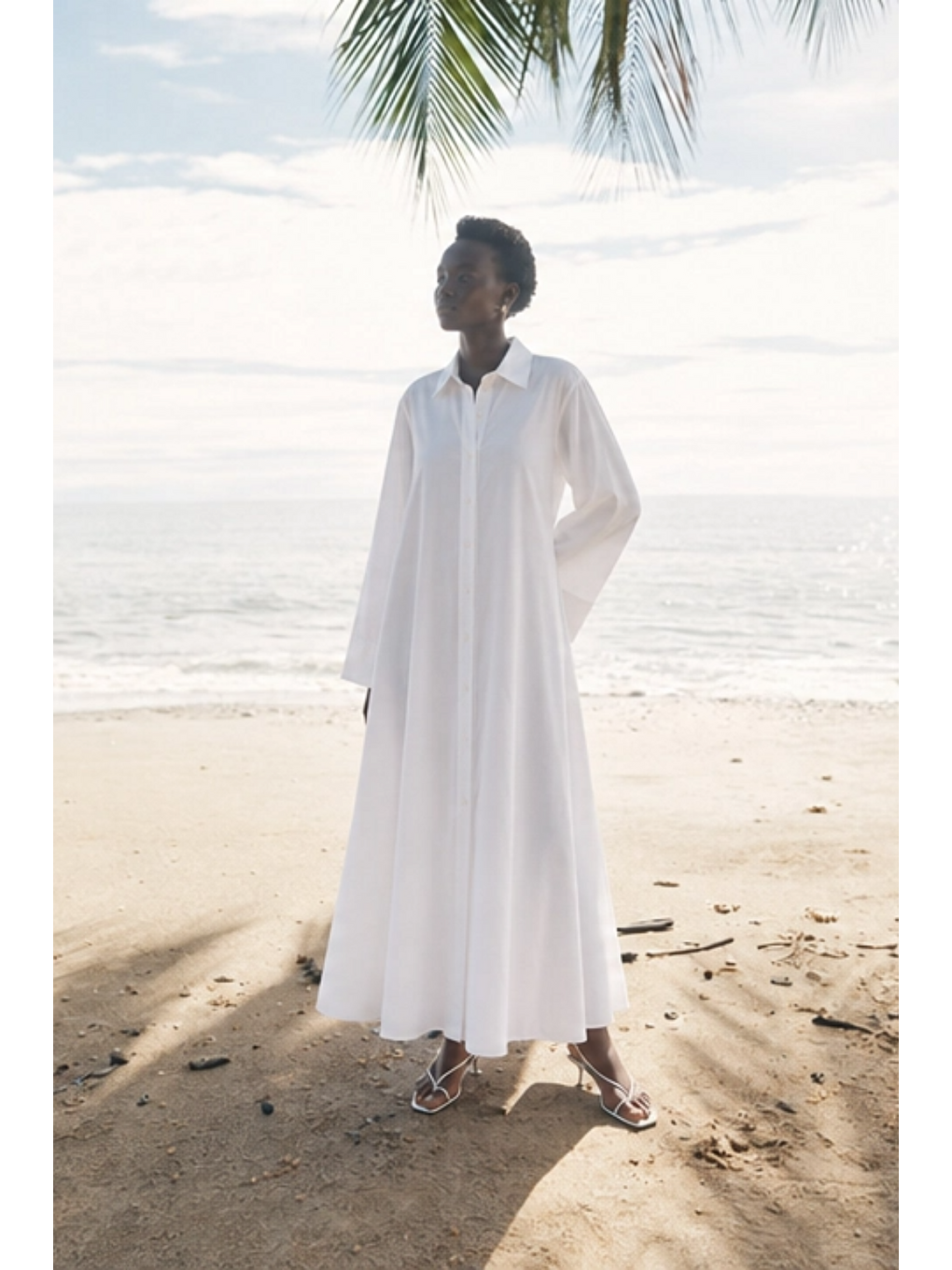 Beyaz Elia | A Pile Poplin Elbise