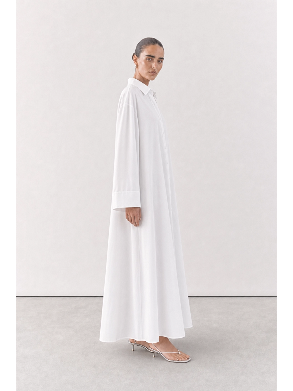 Beyaz Elia | A Pile Poplin Elbise-2