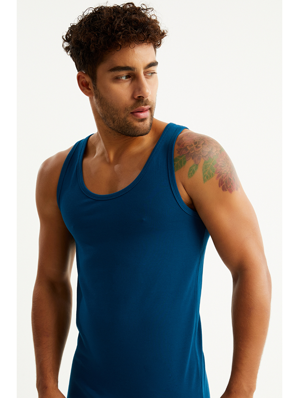 Erkek Karışık Renk 5'li Paket % 100 Pamuklu Elastanlı Kutulu Atlet-3