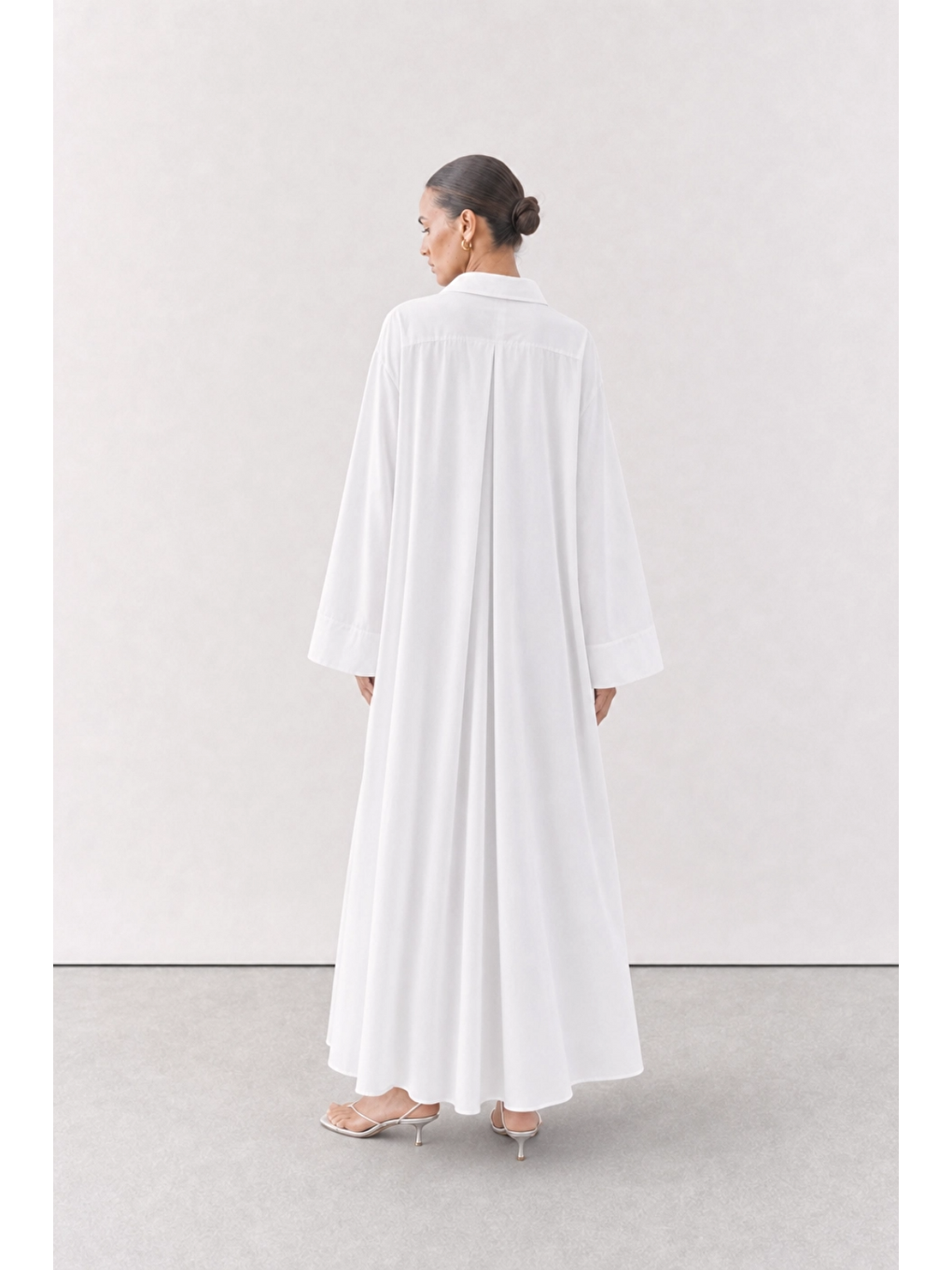 Beyaz Elia | A Pile Poplin Elbise-3