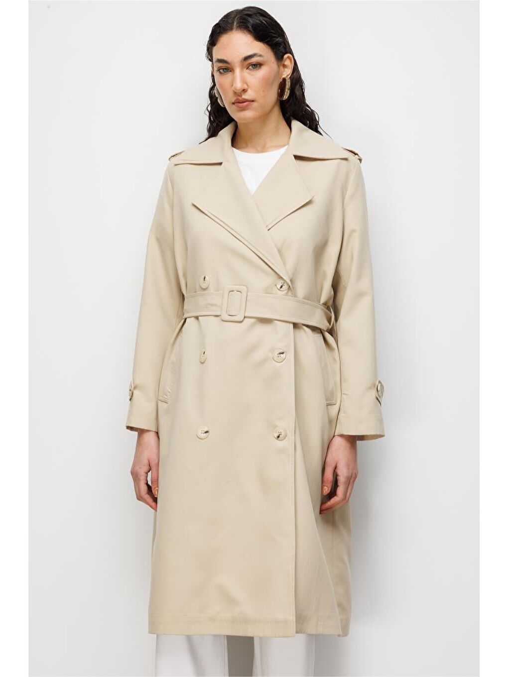 Bej Rengi Klasik Trençkot-1