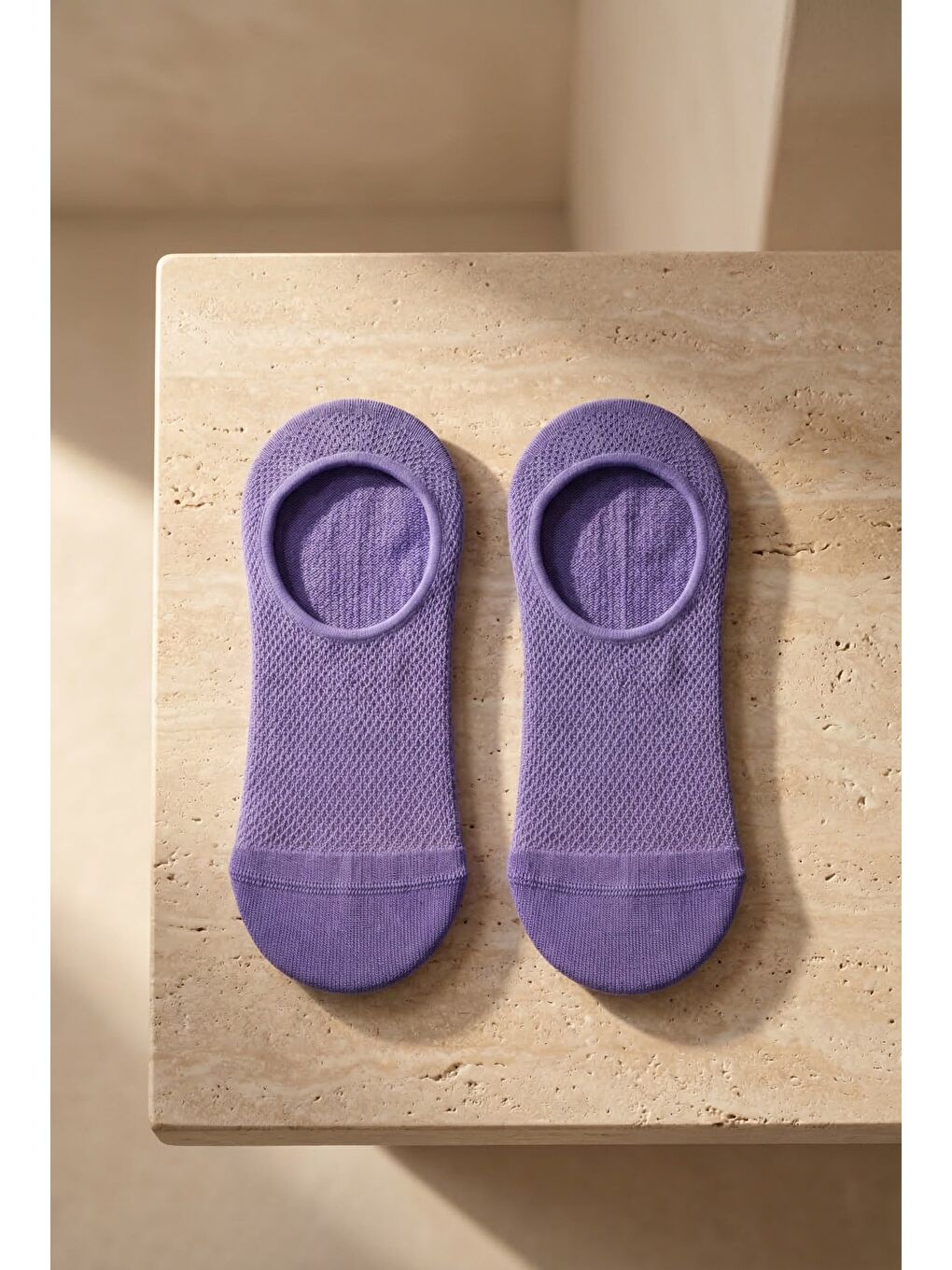 Kadın Basic Renkli Görünmez Babet Çorap Mor