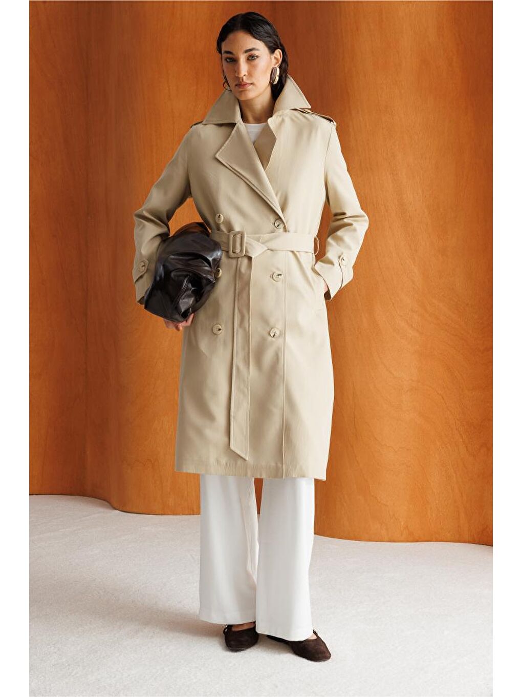 Bej Rengi Klasik Trençkot-3