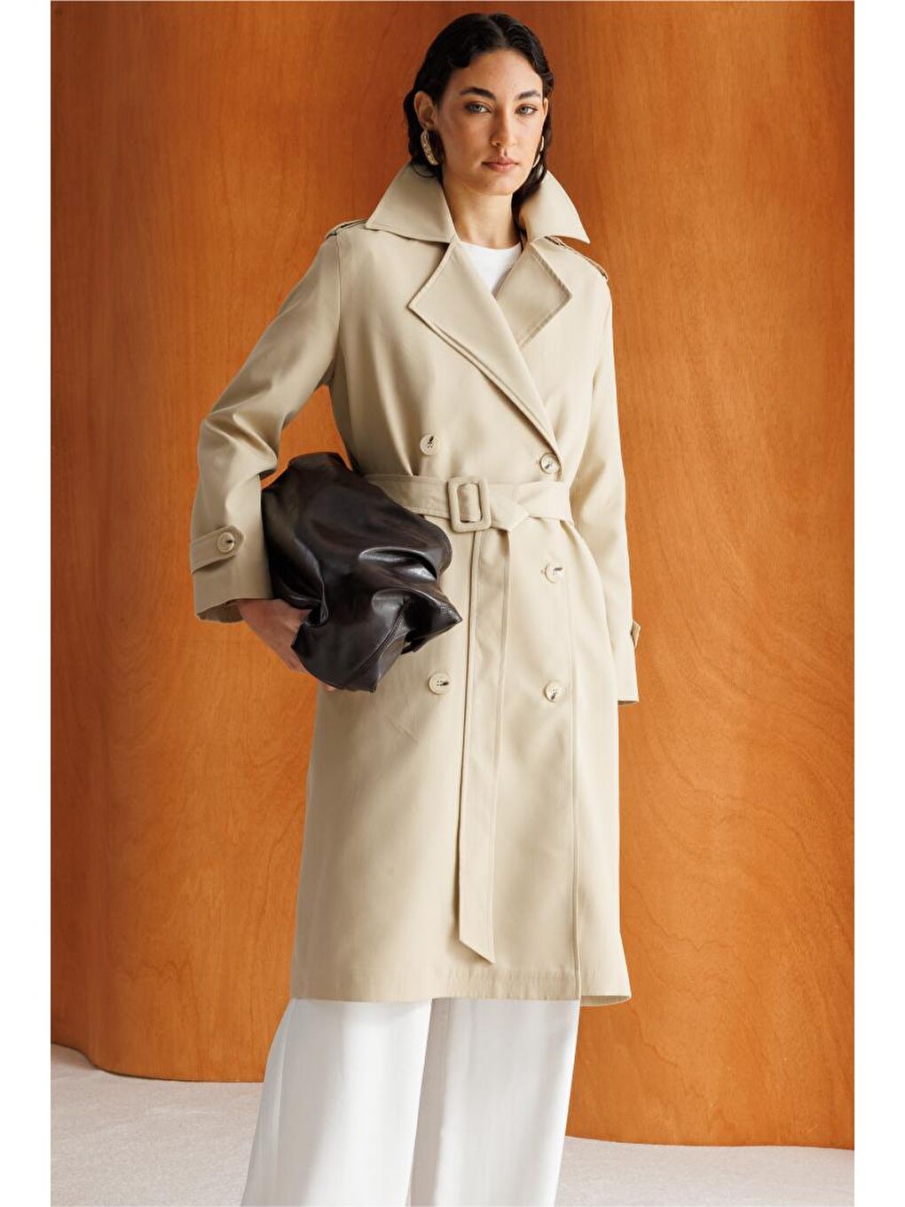 Bej Rengi Klasik Trençkot-4