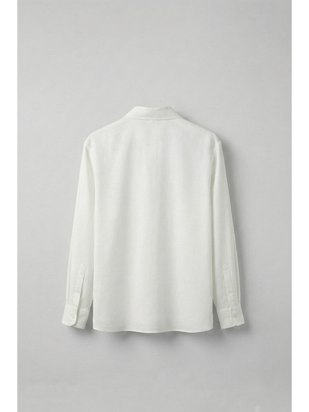 Erkek Relaxed Fit Uzun Kollu Basic Gömlek Ekru-1