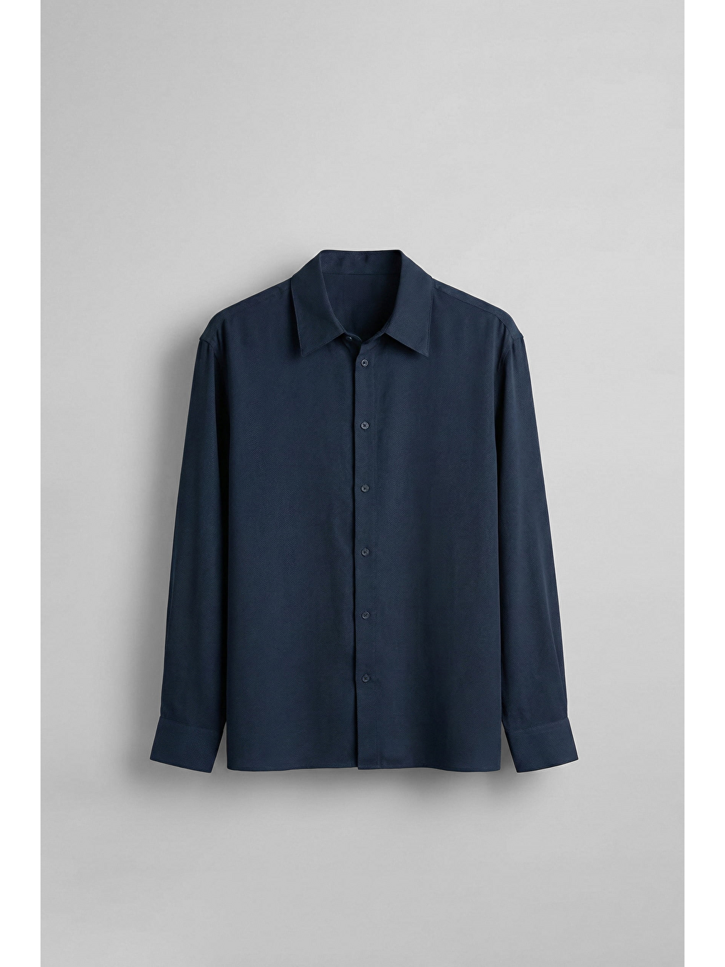 Erkek Relaxed Fit Uzun Kollu Basic Gömlek Lacivert