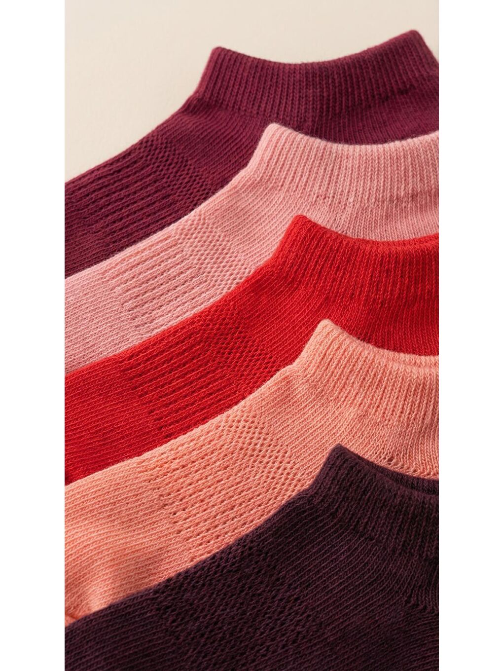 Unisex 5'Li Basic Step Çorap Pembe Mix-1