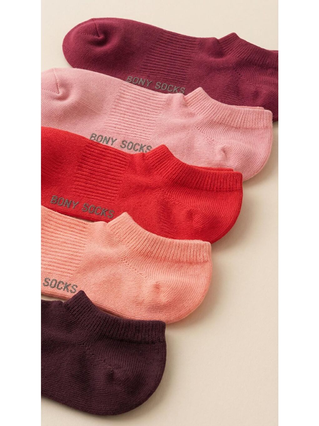 Unisex 5'Li Basic Step Çorap Pembe Mix-2