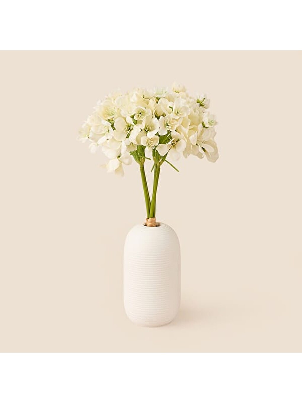 Ekru Deco Ortanca 4'lü Buket Çiçek - Krem - 31 cm