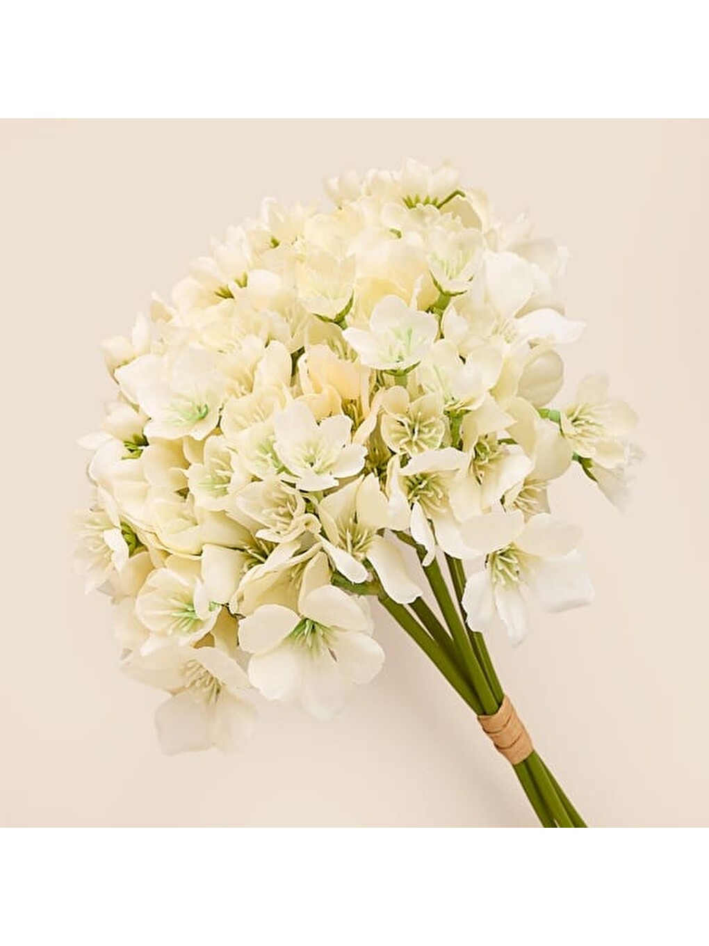 Ekru Deco Ortanca 4'lü Buket Çiçek - Krem - 31 cm-1