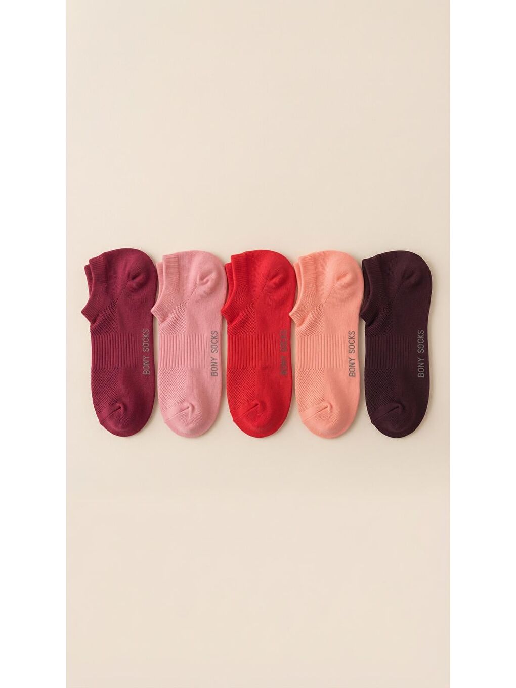 Unisex 5'Li Basic Step Çorap Pembe Mix-3