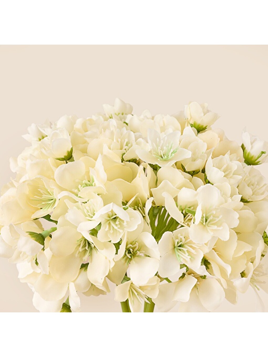 Ekru Deco Ortanca 4'lü Buket Çiçek - Krem - 31 cm-2