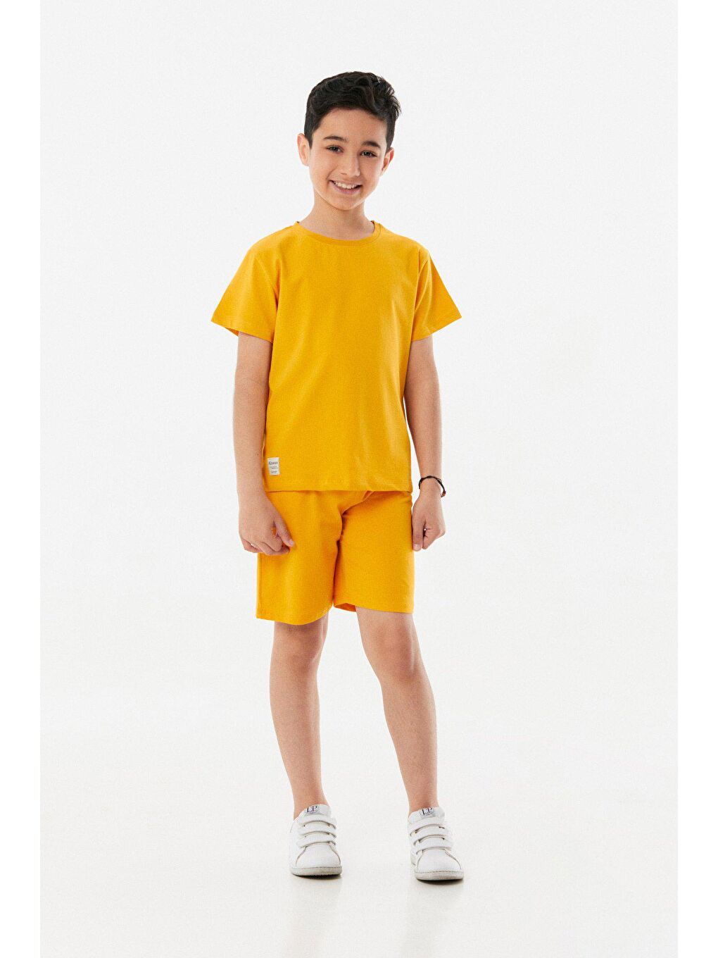 Sarı Beli Bağcıklı Unisex Şortlu Takım