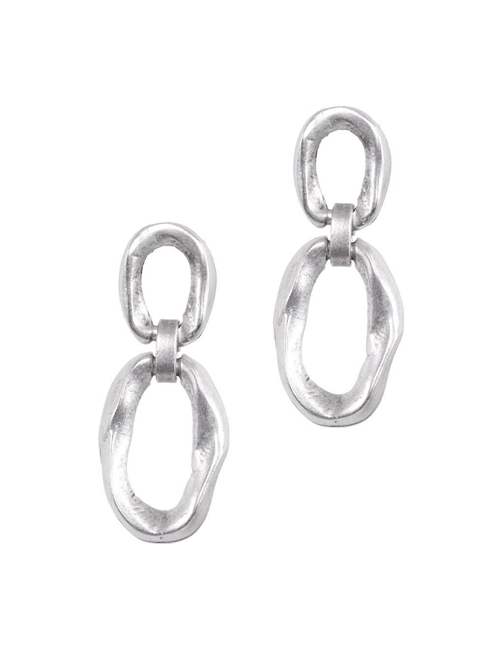 Gri Kadın Antik Gümüş Kaplama Çivili Tifani Küpe