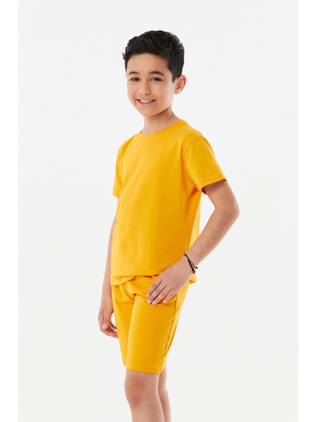 Sarı Beli Bağcıklı Unisex Şortlu Takım-1