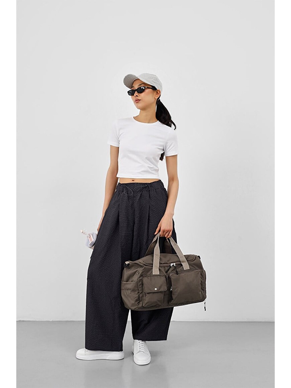Kahverengi Napa Cepli Teknik Spor Seyahat Çantası Acı Kahve-2