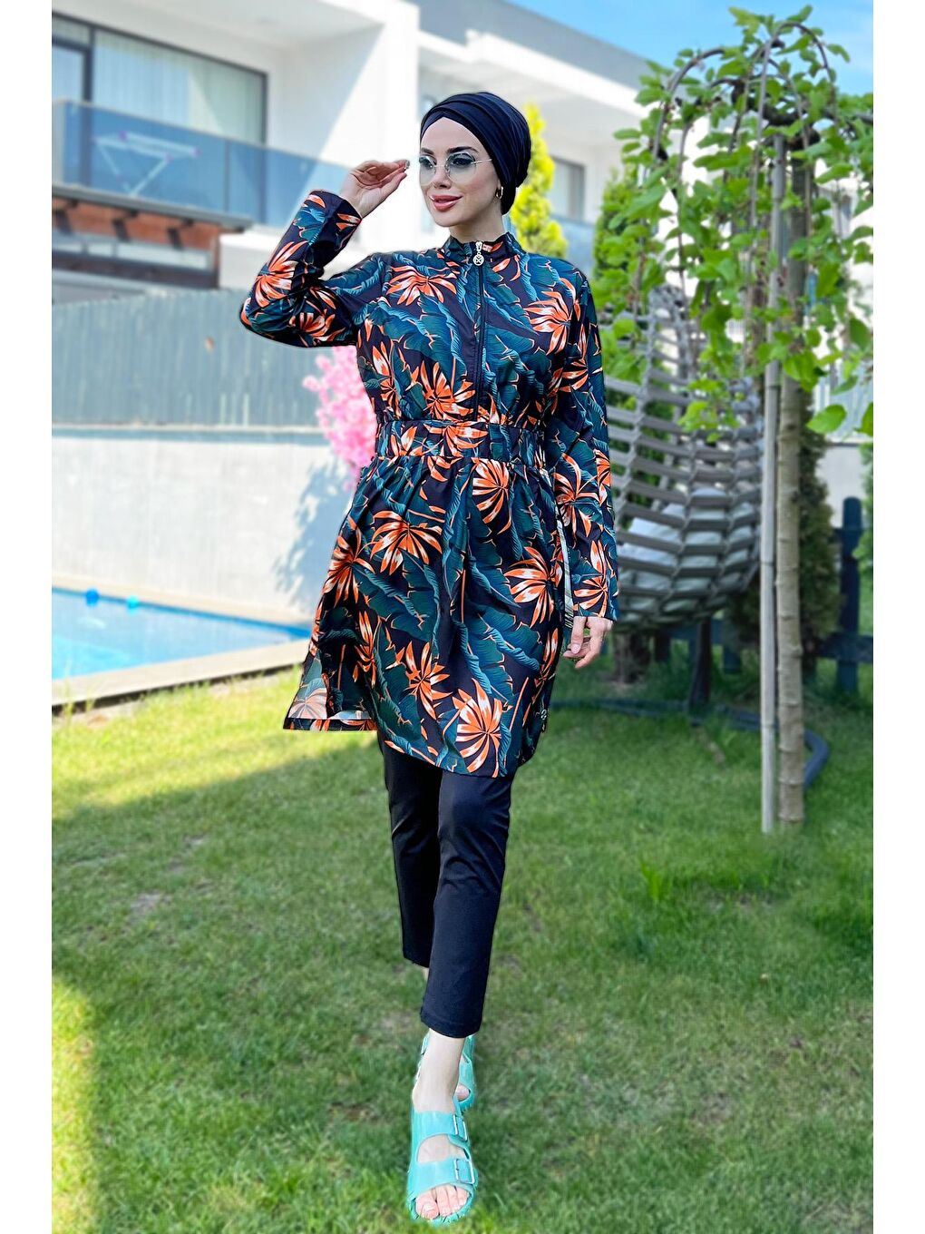 Tam Kapalı Tesettür Mayo Desı 2 8057 Siyah-2