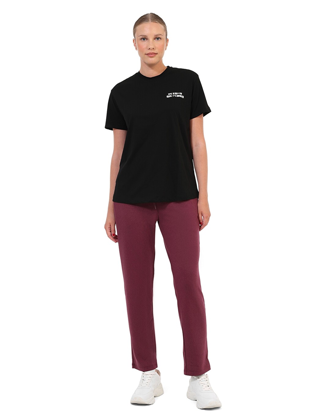Kısa Kol T-shirt Kadın Siyah Wl 11danya-2