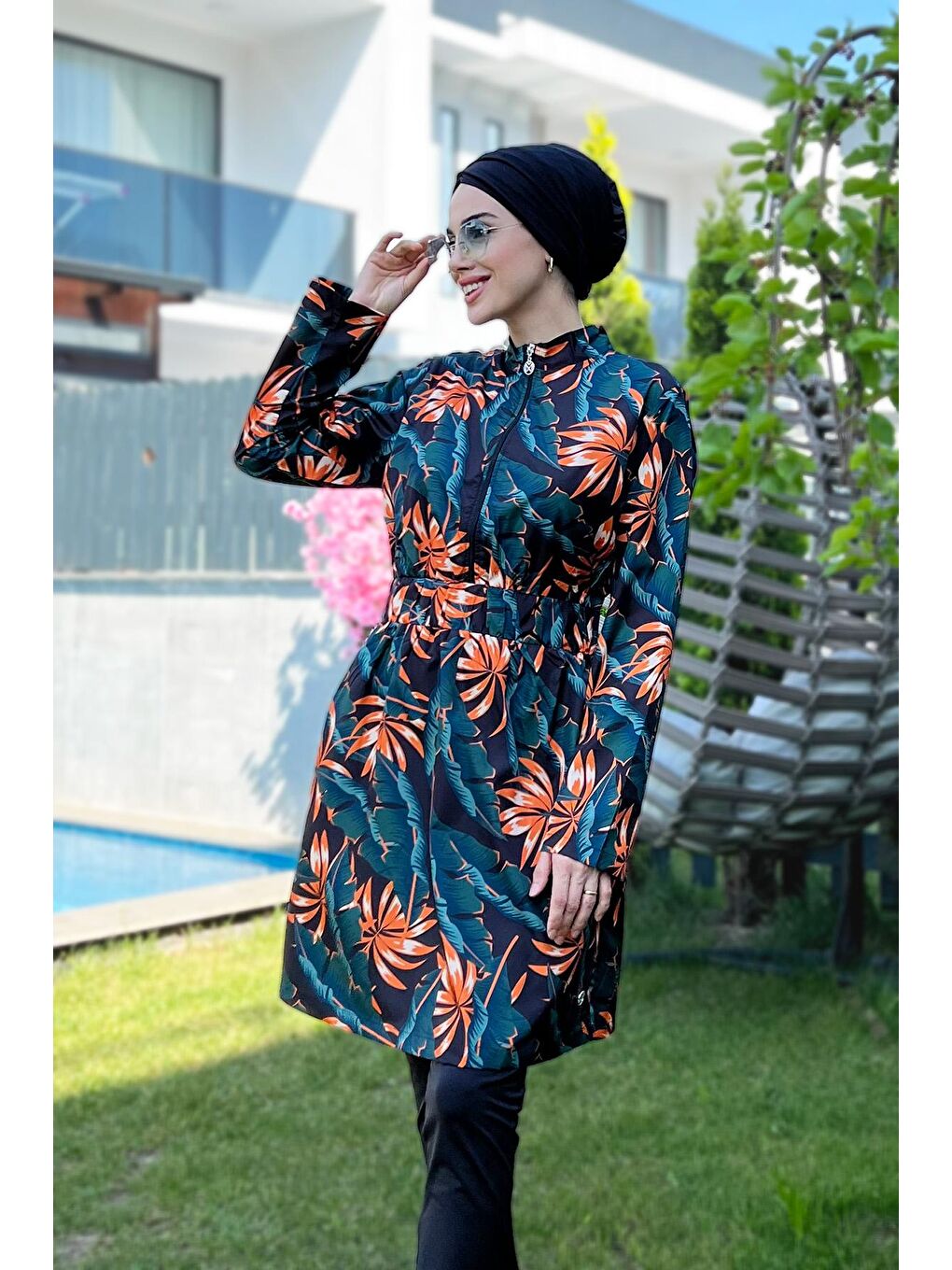 Tam Kapalı Tesettür Mayo Desı 2 8057 Siyah-3