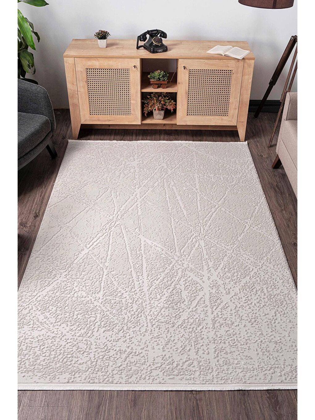 Ekru Konfor Diva 9553 Akrilik Dokuma Halı-80x150