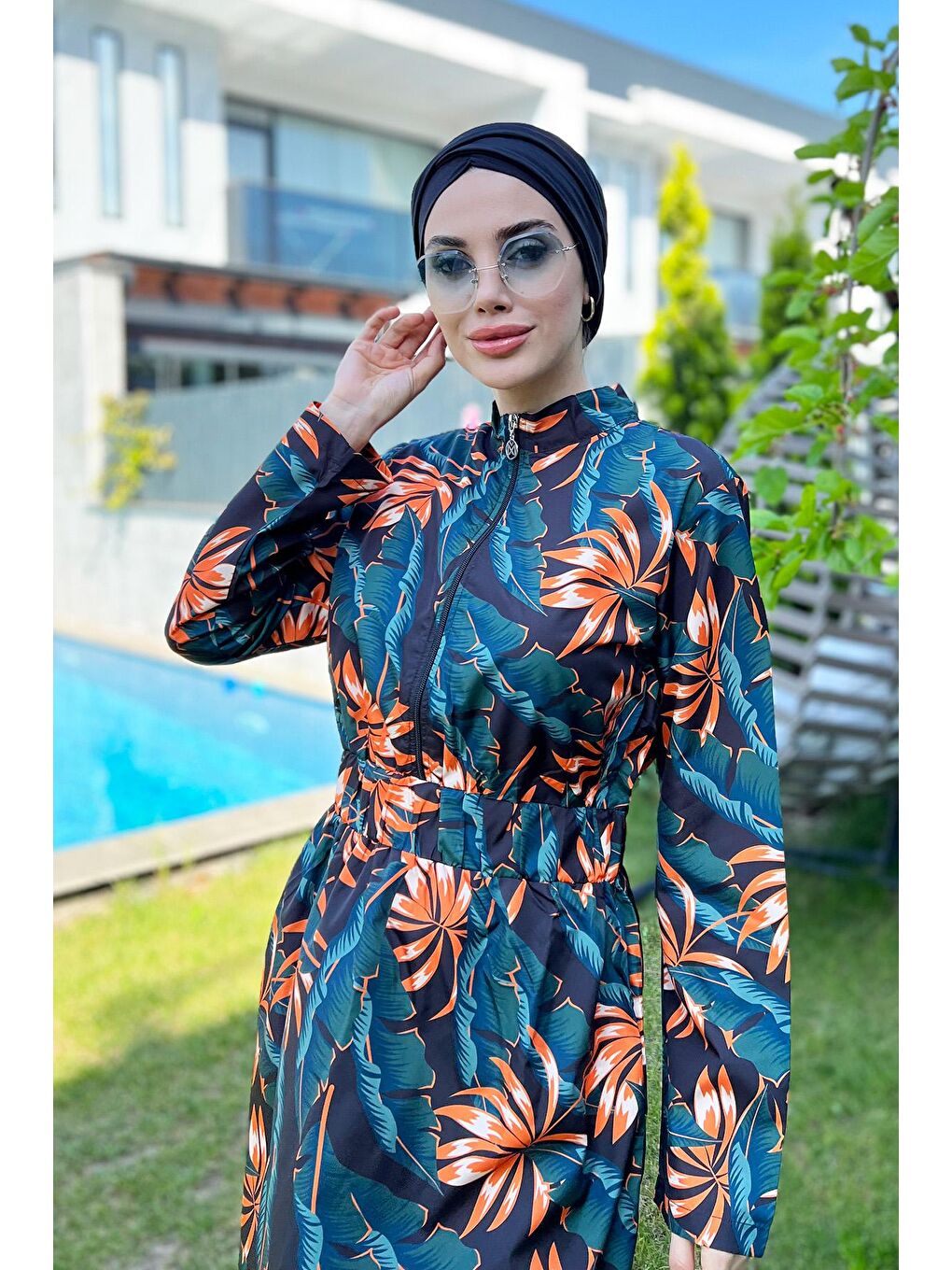 Tam Kapalı Tesettür Mayo Desı 2 8057 Siyah-4