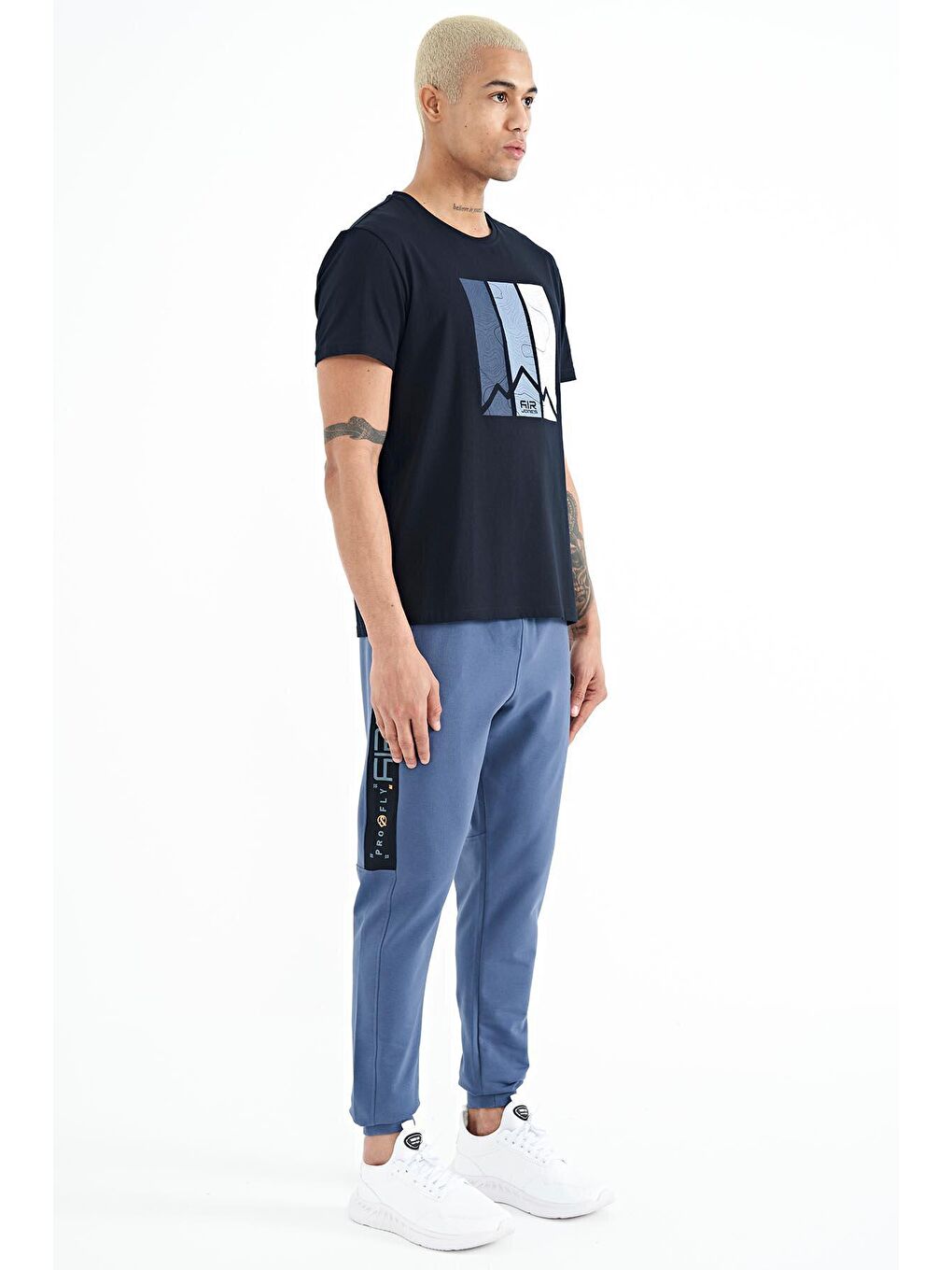 Paul Petrol Standart Kalıp Jogger Erkek Eşofman Alt - 84915-1