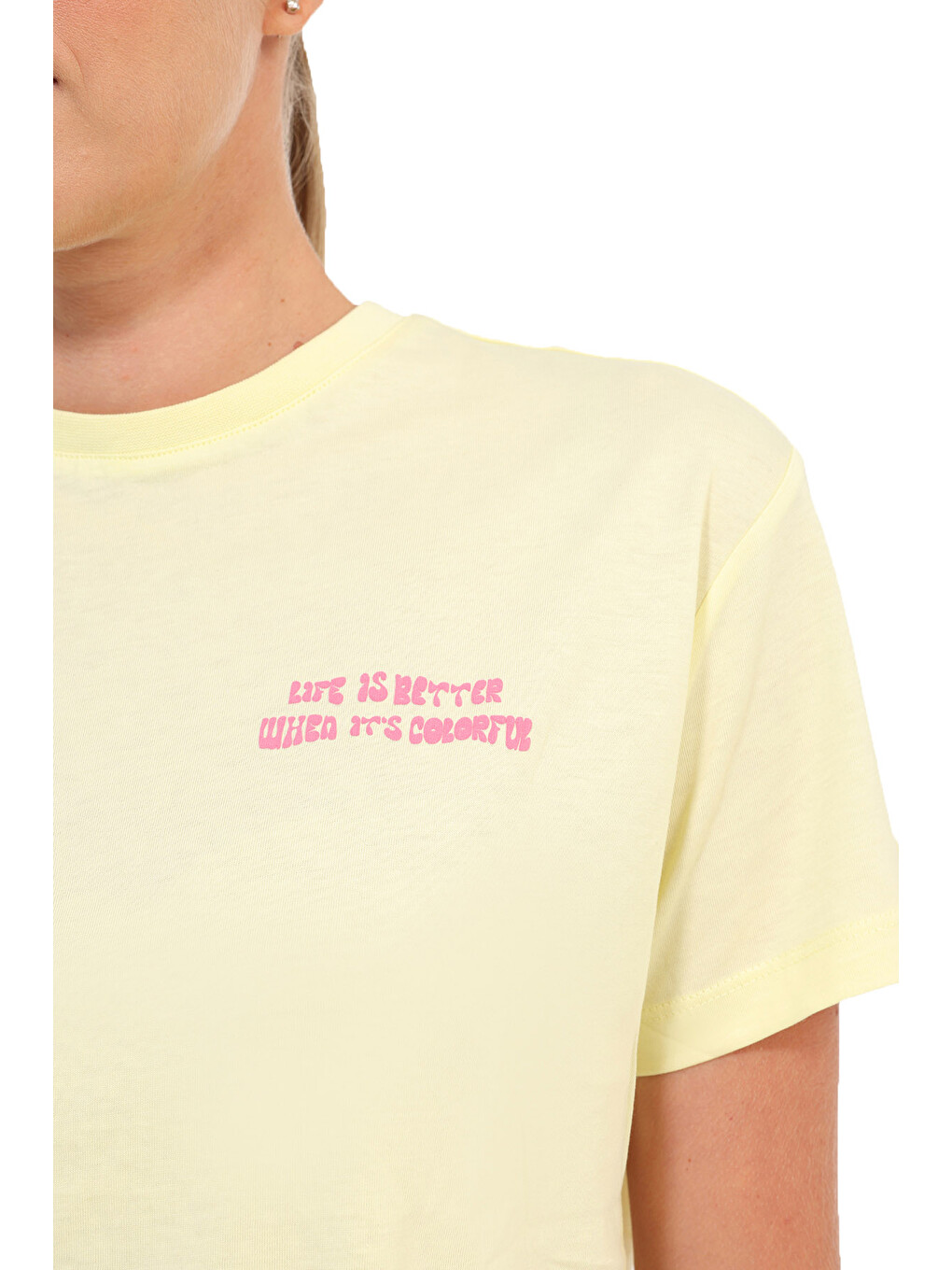 Kısa Kol T-shirt Kadın Sarı Wl 11danya-3