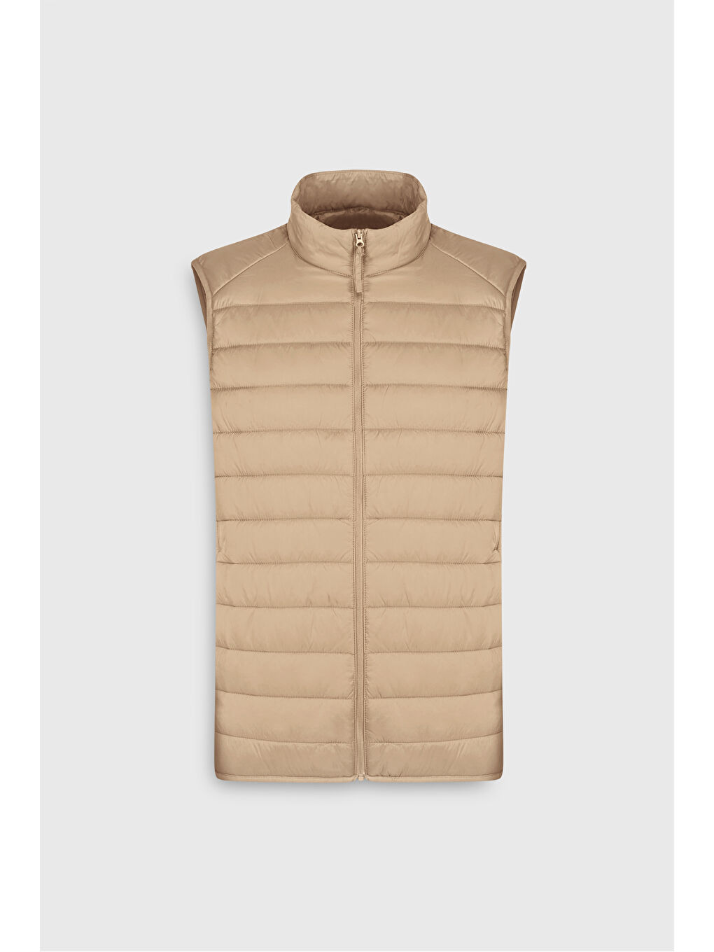 Erkek Sarı Rüzgar Geçirmez Taşınabilir Çantalı Sıcak Tutan Elyaf Dolgulu Ultra Hafif Standart Fit Şişme Yelek-8