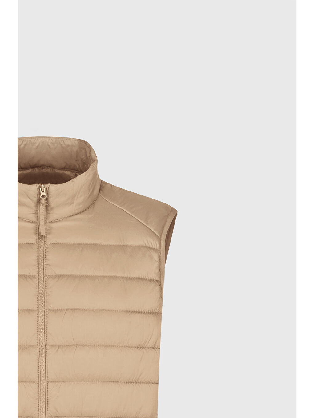 Erkek Sarı Rüzgar Geçirmez Taşınabilir Çantalı Sıcak Tutan Elyaf Dolgulu Ultra Hafif Standart Fit Şişme Yelek-9