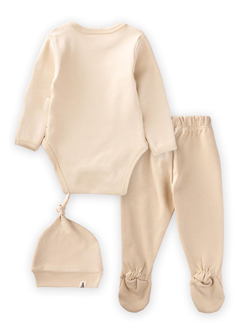 Baskılı Yenidoğan Mevsimlik Takım 0-6 Ay Bej-1