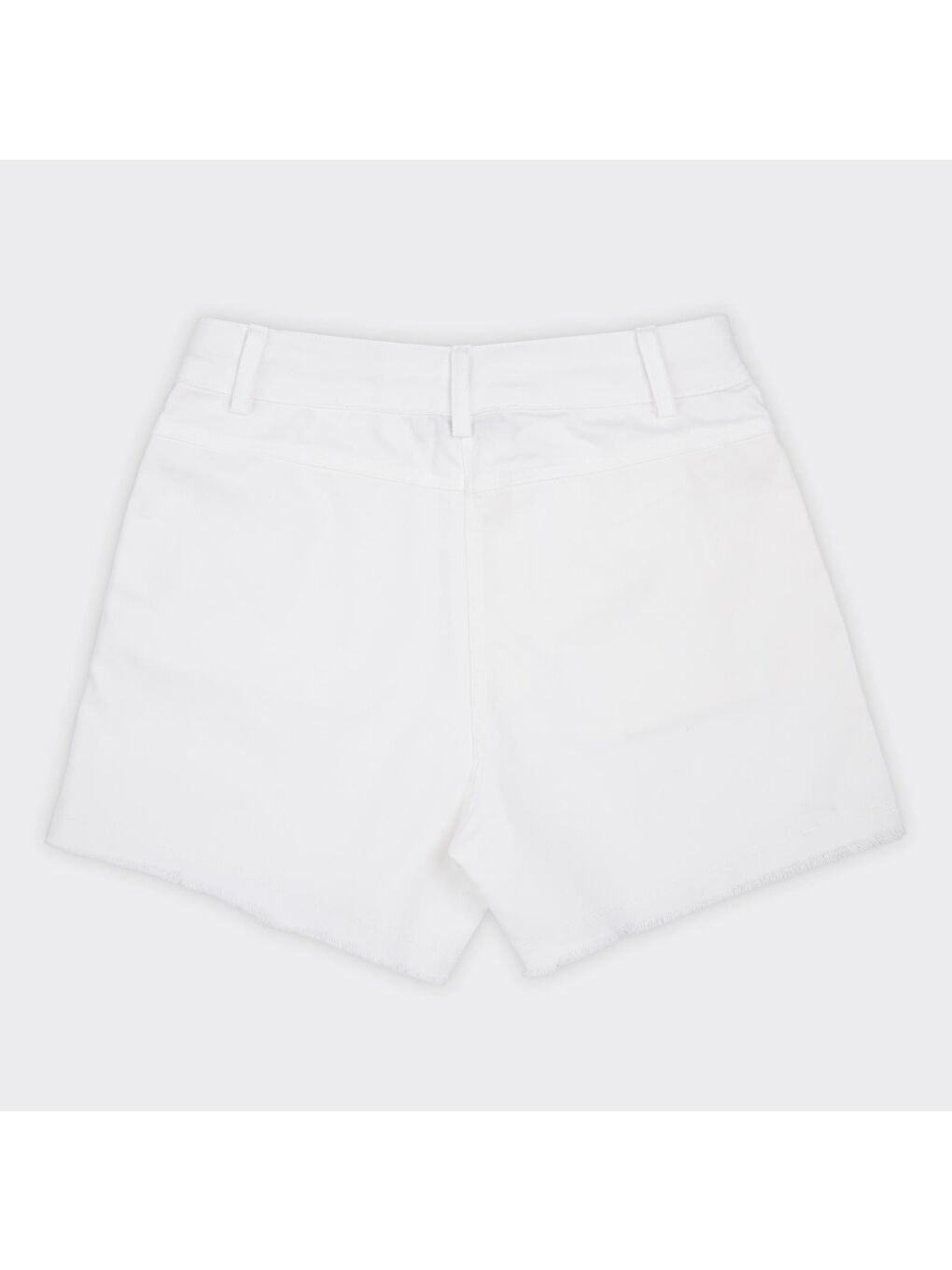 Beyaz Kız Çocuk Düğmeli Şort-2