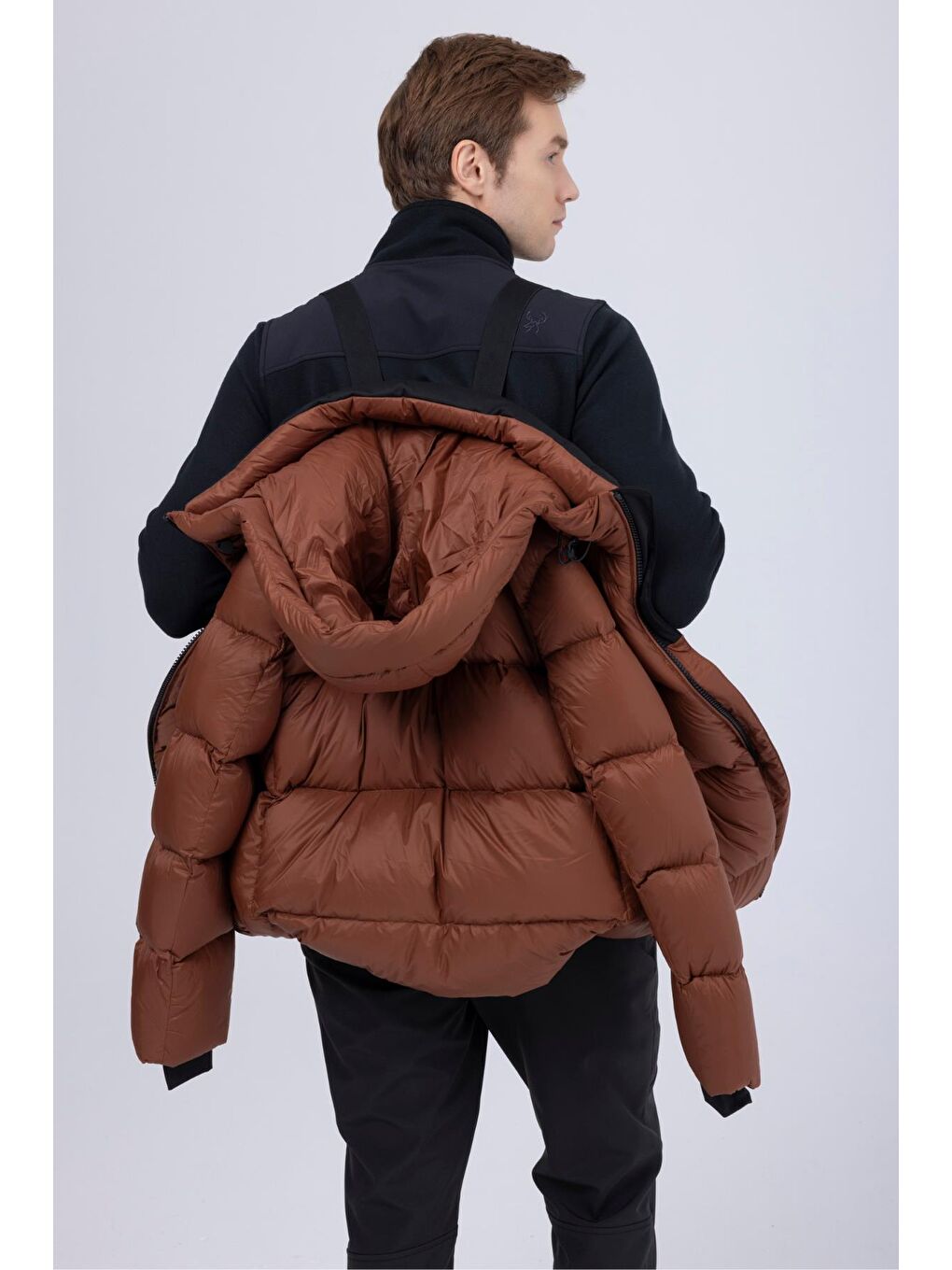 Angelo Erkek Down Ceket Kahverengi-2