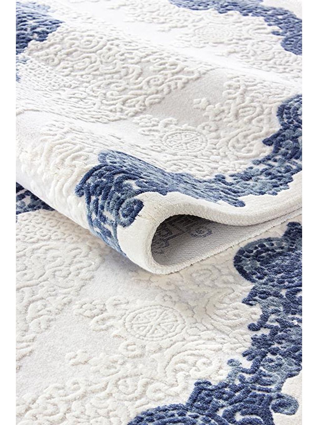 Lacivert Konfor Diva 9512 Akrilik Dokuma Halı Salon Oturma Odası Halısı-100x300-1