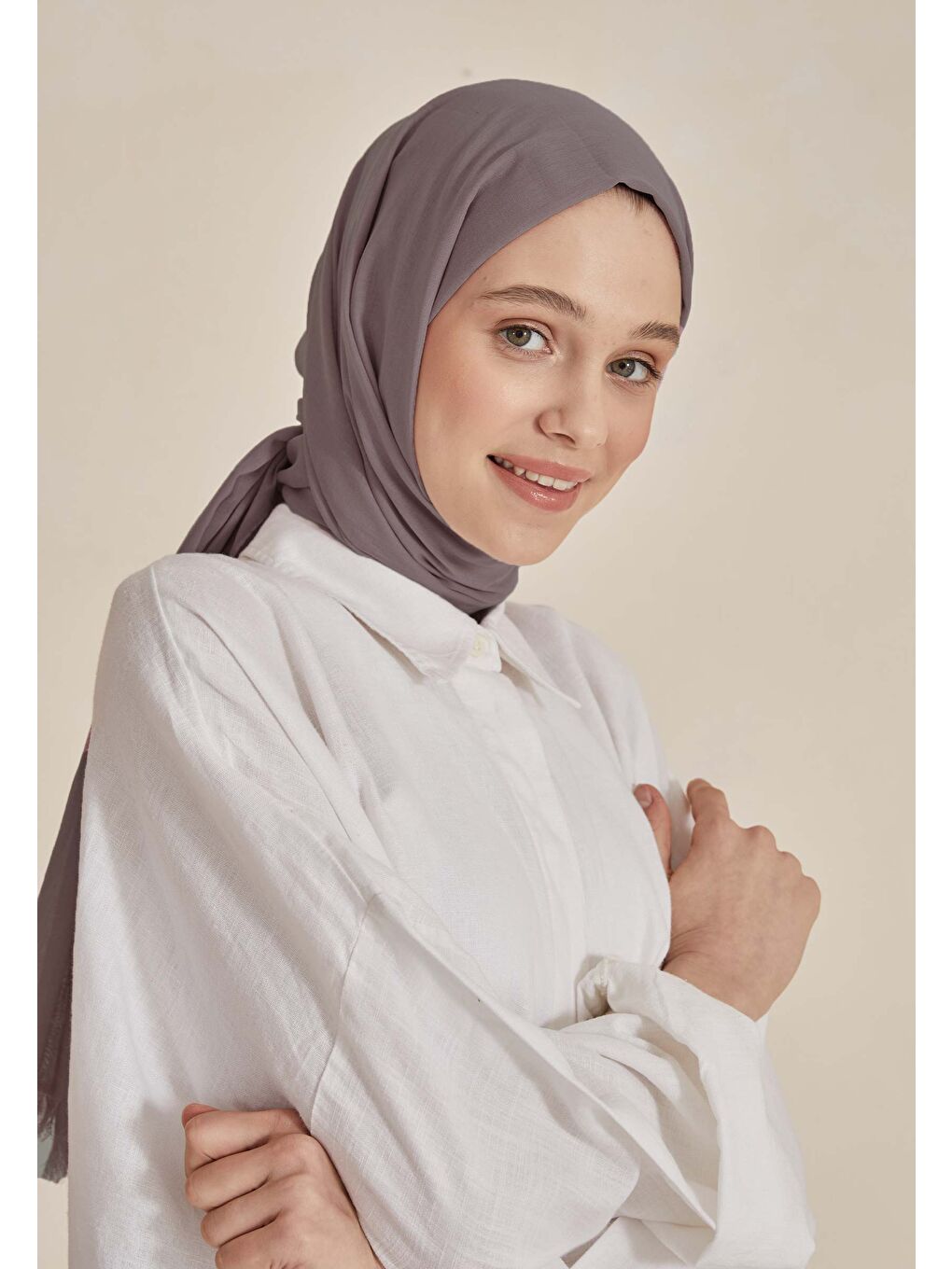 Gri İnce Pamuk Vual Şal Kül