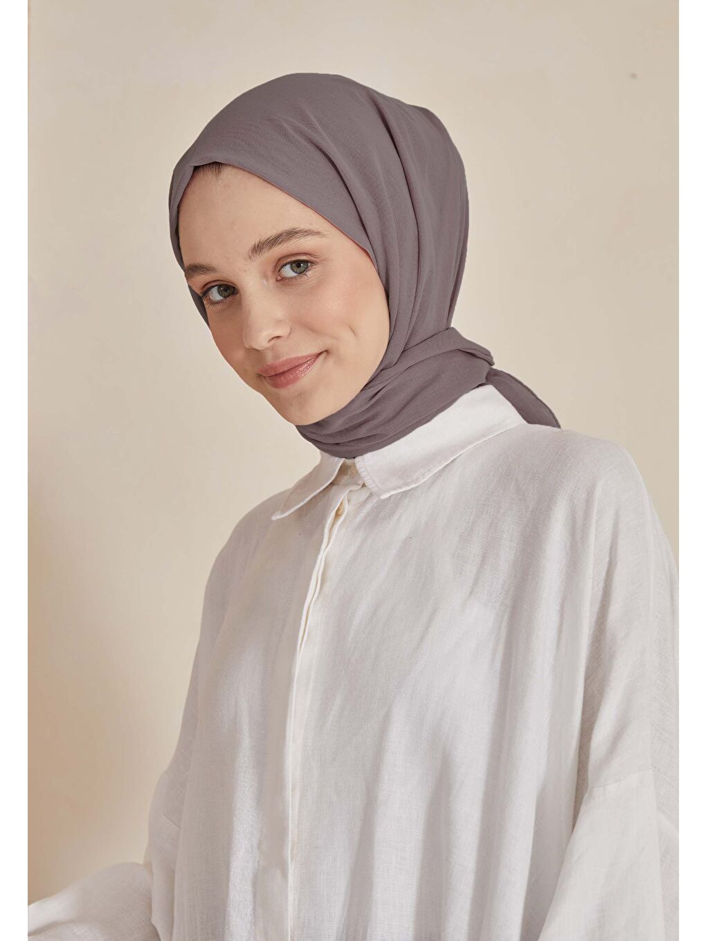 Gri İnce Pamuk Vual Şal Kül-1