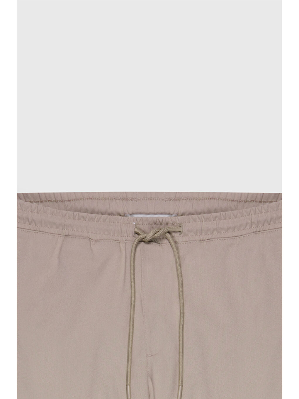 Erkek Bej Slim Fit Rahat Kesim Beli Bağlamalı Yan Cepli Jogger Pantolon-6