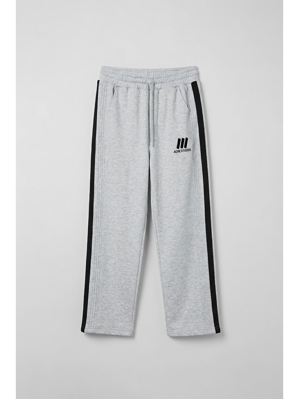 Erkek Baggy Şerit Detaylı Eşofman Altı Gri