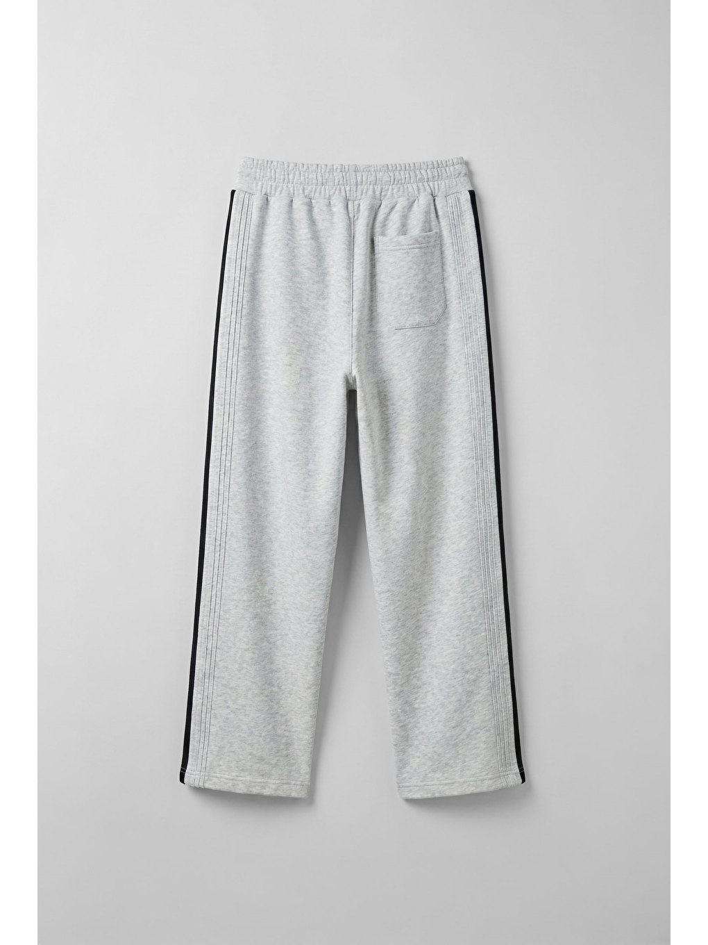 Erkek Baggy Şerit Detaylı Eşofman Altı Gri-1