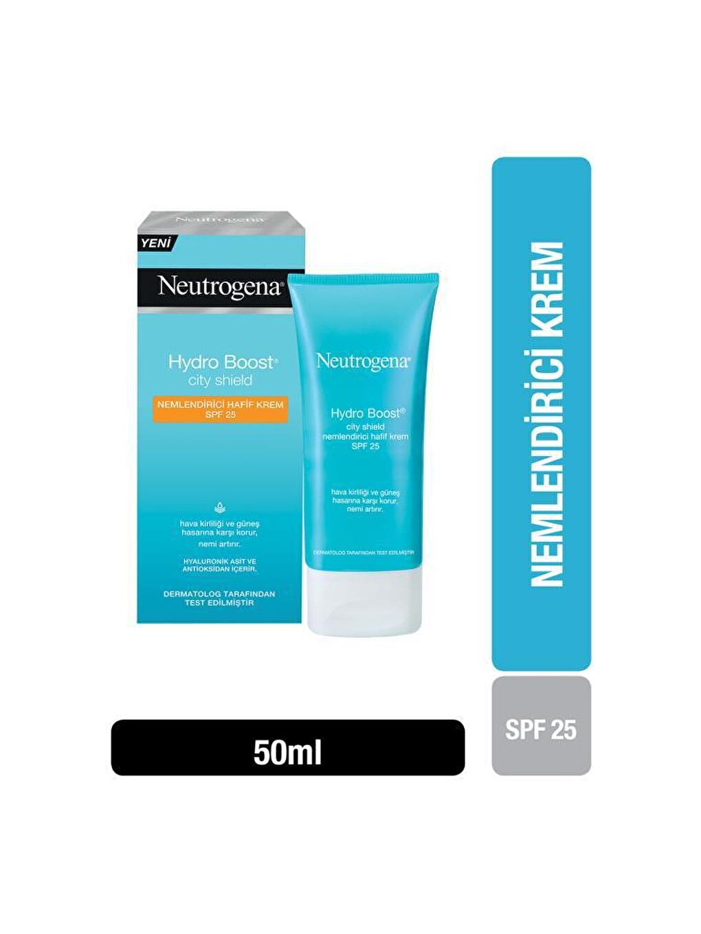 Neutrogena Renksiz Hydro Boost City Shield SPF 25+ Yüz Güneş Kremi İçeren Nemlendirici 50 ml