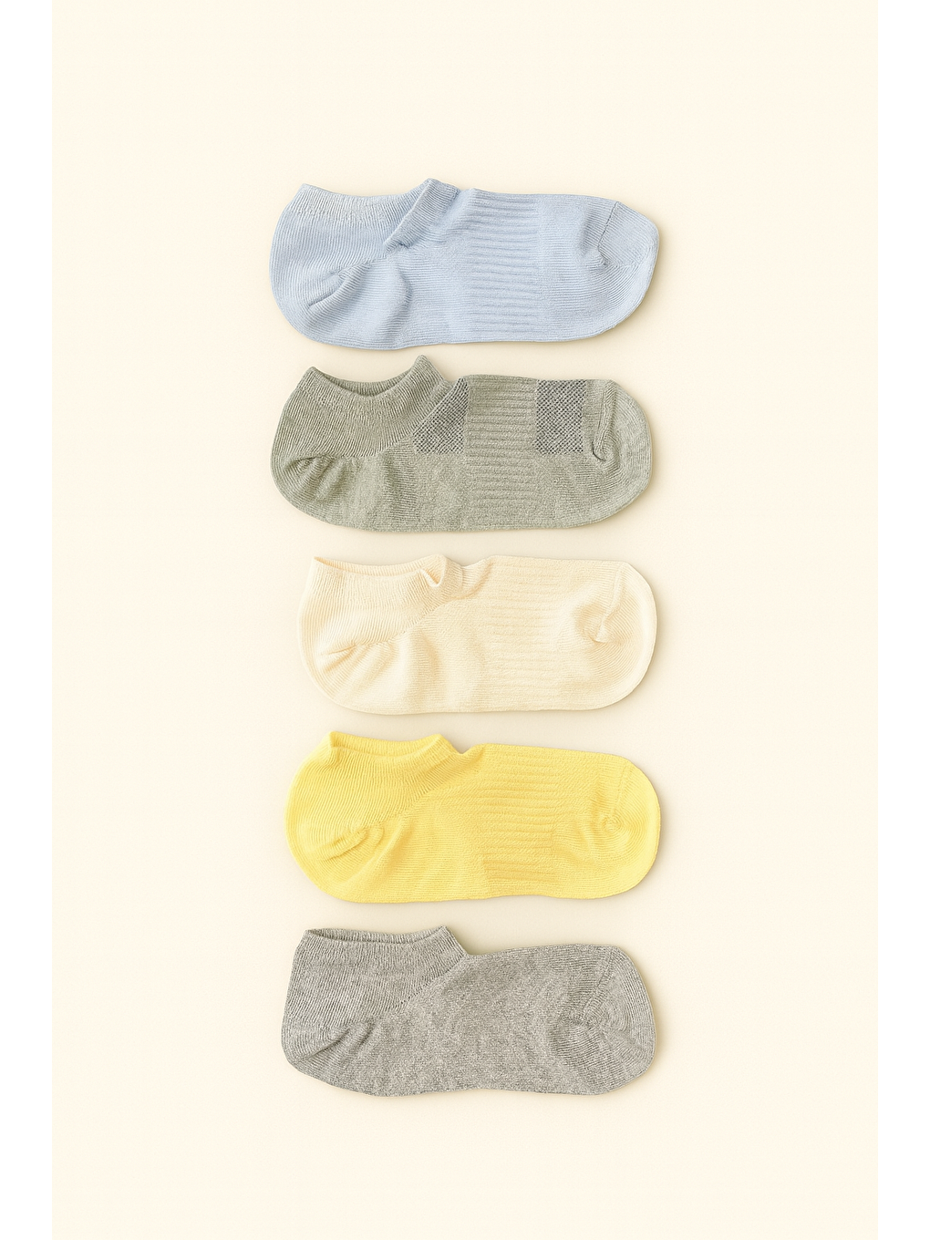 Unisex 5'Li Basic Step Çorap Gri Mix