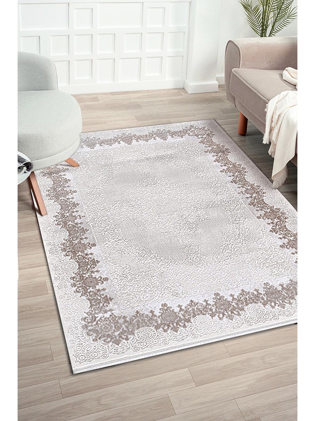 Bej Konfor Diva 9510 Akrilik Dokuma Halı Salon Oturma Odası Halısı-80x300