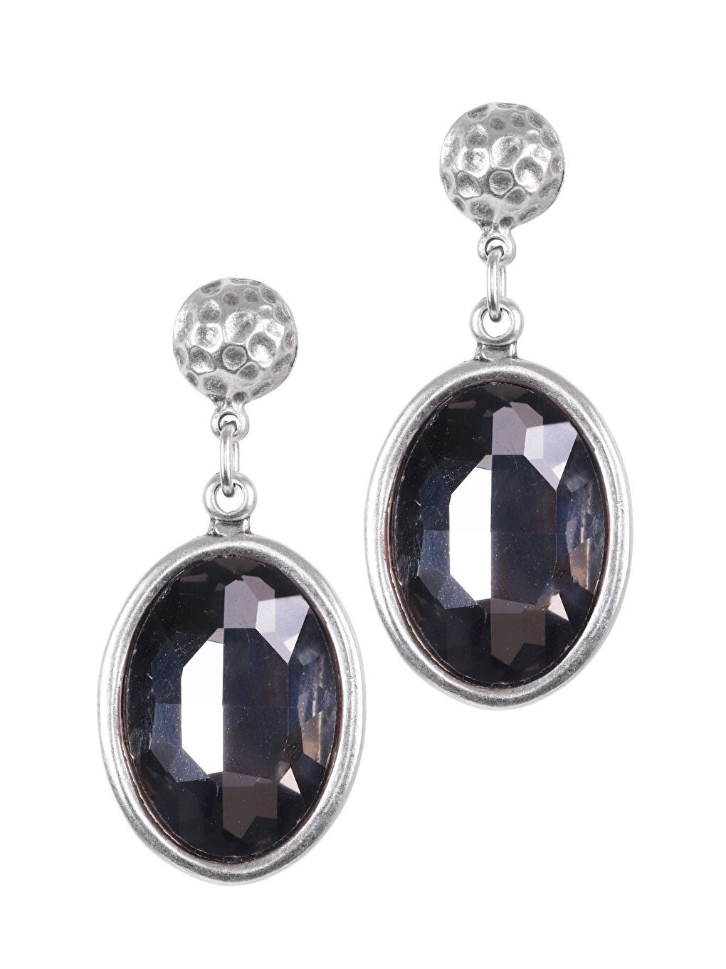 Antrasit Kadın Antik Gümüş Kaplama Taşlı Hürrem Küpe