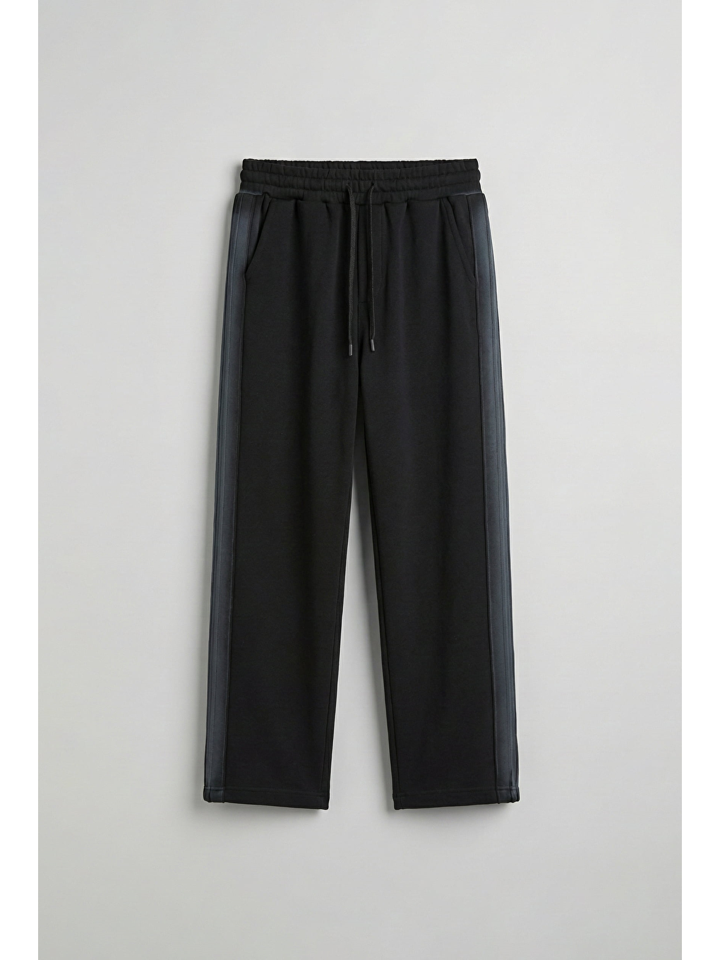 Erkek Baggy Sprey Efektli Yan Şerit Eşofman Altı Siyah