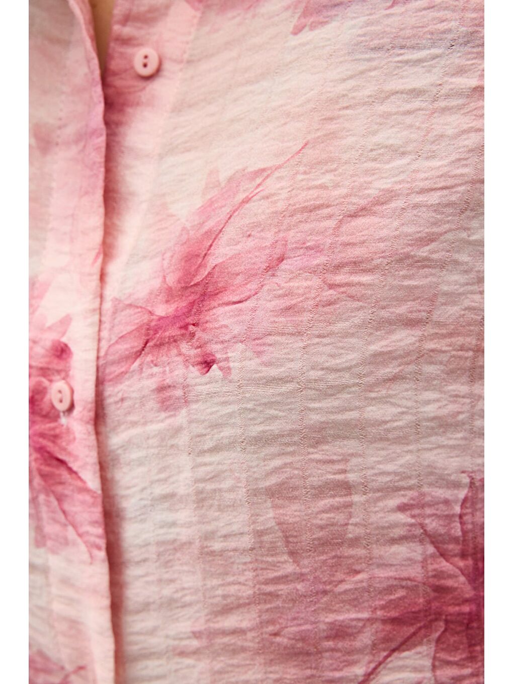 Kolu Katlamalı İnce Gömlek - Pembe-6